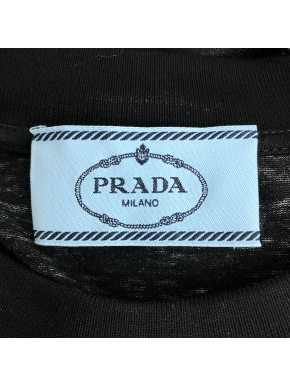 Prada Triangle Logo Patch Leaf Print Contrast Dress Black XS - Picture 5 of 8